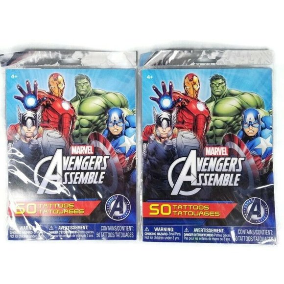 Marvel Avengers Assemble 100 Temporary Tattoos - Picture 1 of 7